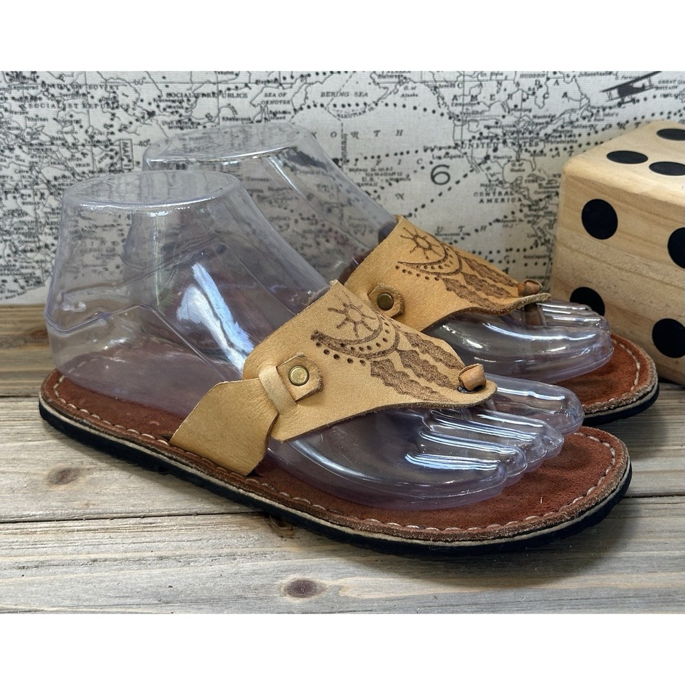 Handmade Leather BOHO Sandals Women's Sz 5 Flip Flops